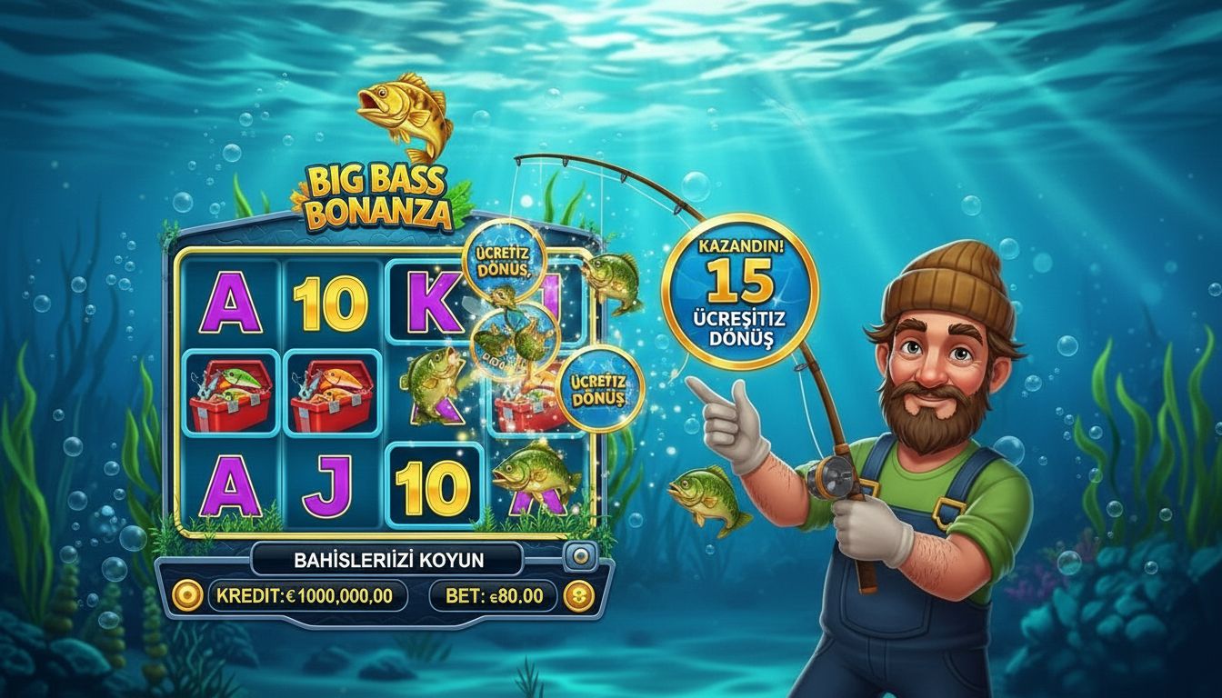 Free Spins özelliği ile balıkçılık teması vurgulanmış casino arayüzü 